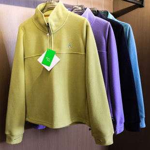 「蓄热摇粒绒」防风保暖户外运动抓绒衣套头外套亲肤女装 卫衣V950