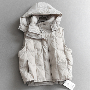 纯色宽松显瘦可拆卸连帽无袖 叠穿马夹Q226 保暖羽绒服外套休闲女装