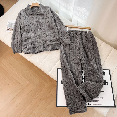 睡衣套装男款可外穿法兰绒家居服