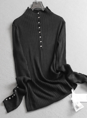 纯色软糯舒适修身半高领内搭打底衫2025秋季新款长袖女针织衫V445