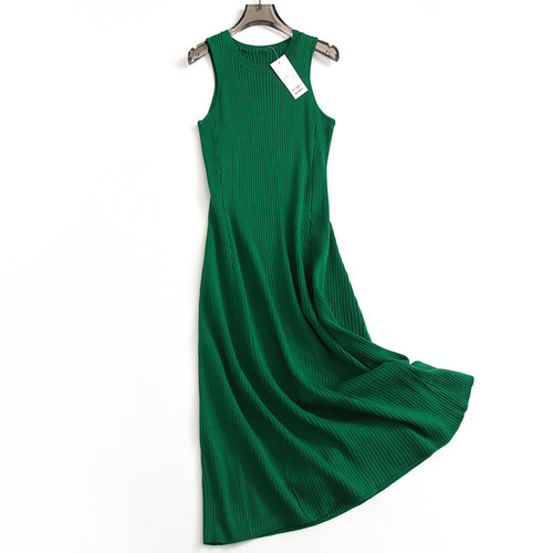 无袖背心裙针织长裙新款女连衣裙