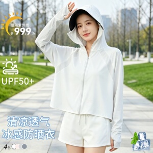 黑胶防晒衣女夏季新款冰丝大帽檐防紫外线骑行服透气披肩外套Y204
