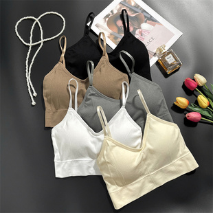 文胸F070 抹胸内衣可调节肩带款 一体式 固定杯乳胶抹胸两种穿法短款
