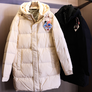 「情侣款 羽绒服女B445 」三防科技高蓬松抗寒保暖纯色连帽加厚长款