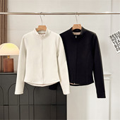 轻薄鹅绒保暖立领修身 双拉链开衫 半高领可内搭小蛮腰外套女Q529