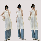 背心裙叠穿女外搭针织罩衫 度假风长款 镂空百搭连衣裙宽松无袖 Z881