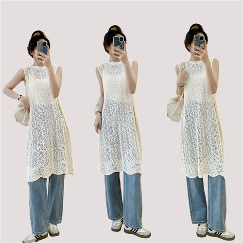 镂空百搭连衣裙宽松无袖背心裙