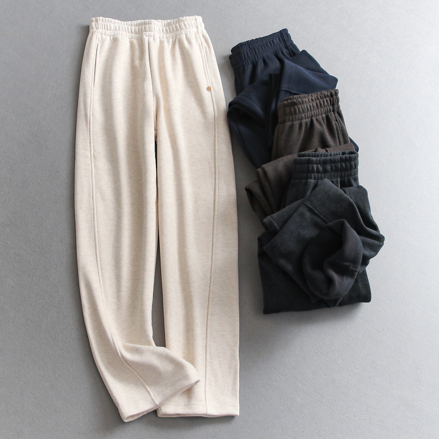 显瘦奥粒绒直筒裤百搭休闲裤女裤