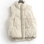 纯色宽松立领拉链加厚保暖无袖 背心外套2024冬新款 百搭马夹女H683