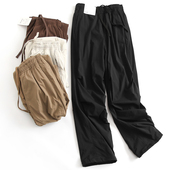 长裤 加绒加厚保暖褶皱工装 G874 女裤 休闲裤 裤 松紧腰保暖宽松直筒裤