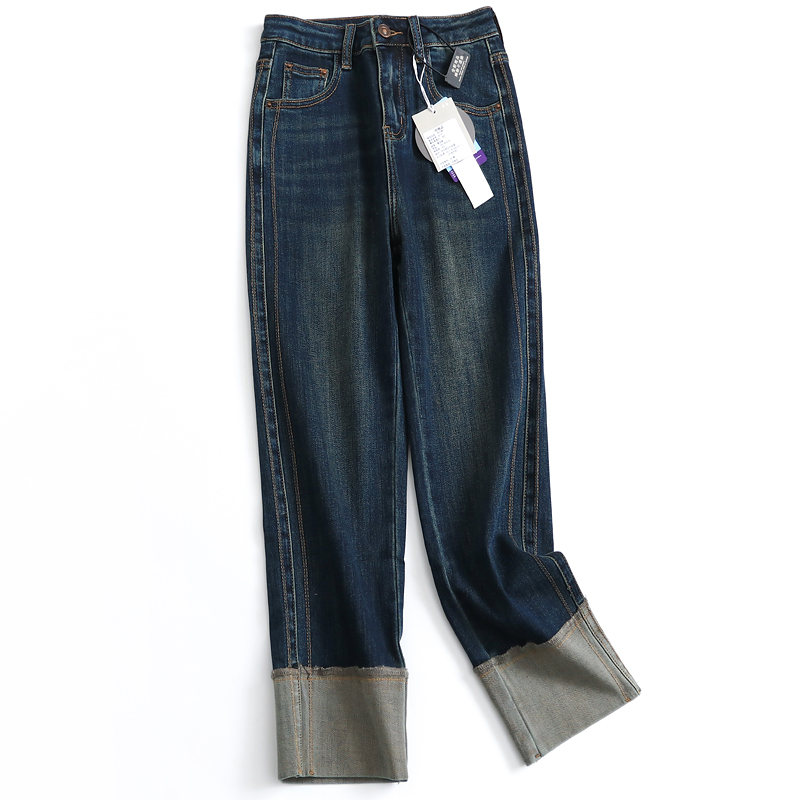 显腿直百搭宽松直筒裤女裤牛仔裤