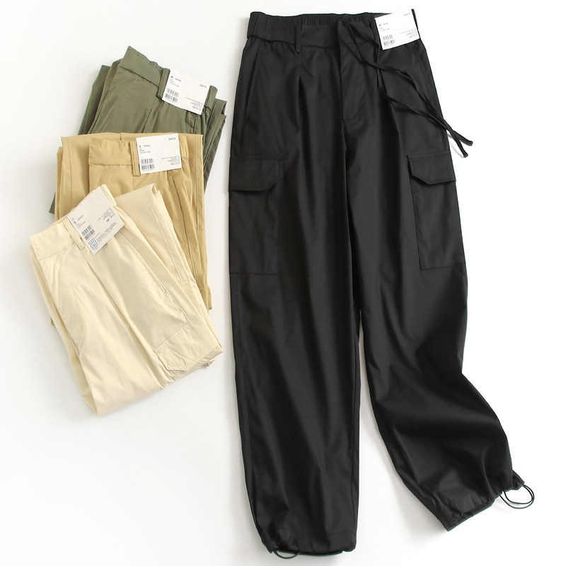 纯色薄款侧边口袋工装风松紧腰宽松抽皱收口裤脚夏季女休闲裤S561,女装/女士精品,休闲裤,淘宝优惠券,粉丝福利购,淘宝优惠卷