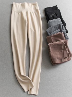 高腰弹力紧身磨毛石墨烯保暖打底裤2025冬季新款内搭暖暖裤女M986