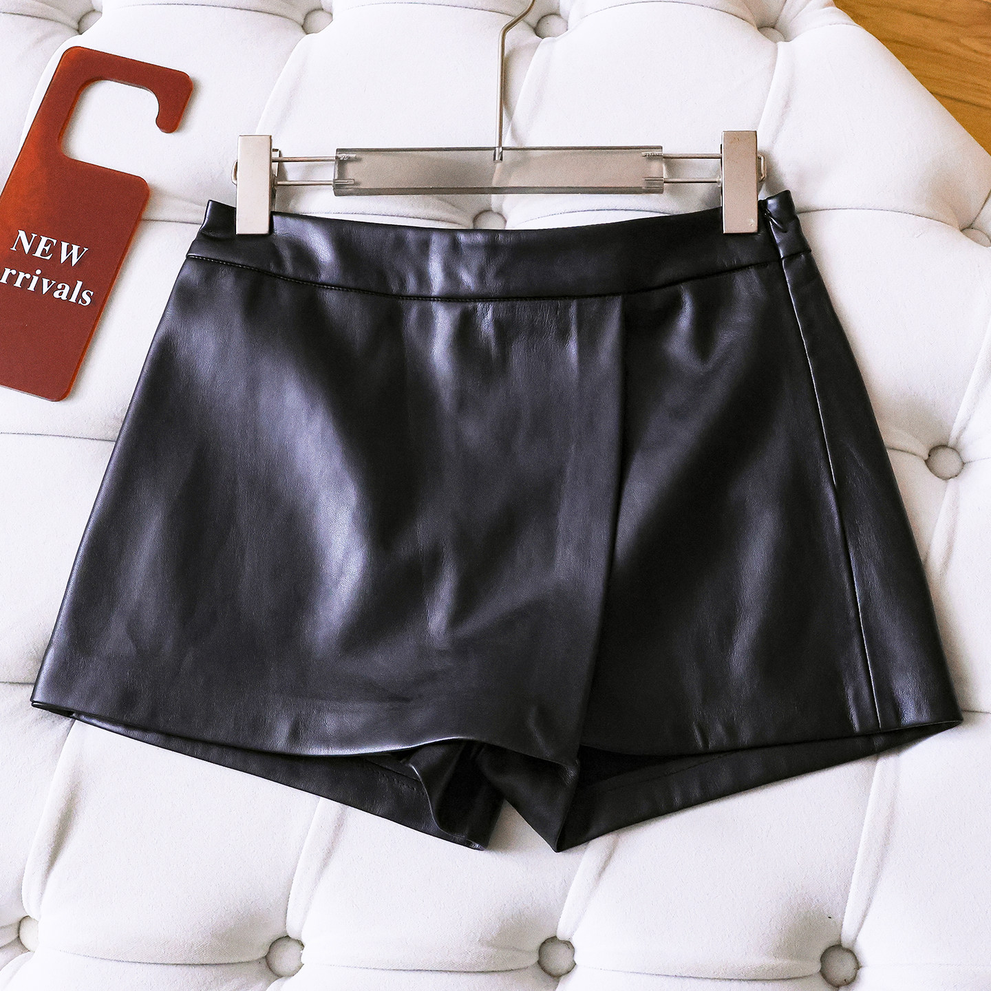 复古高腰纯色宽松阔腿PU皮短裤2025冬季新款女休闲裤靴裤裙裤Q197,女装/女士精品,休闲裤,淘宝优惠券,粉丝福利购,淘宝优惠卷