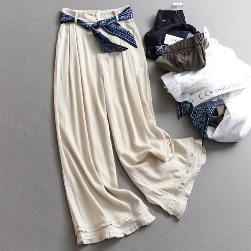 高腰显瘦垂感薄款阔腿裤女休闲裤