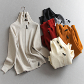 针织衫 极简纯色老钱风牛角扣慵懒松弛感休闲毛衣长袖 百搭女装 Q679