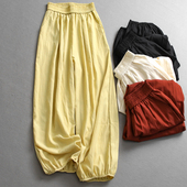 透气松紧腰宽松阔腿裤 灯笼裤 百搭女裤 纯色薄款 休闲裤 Z739
