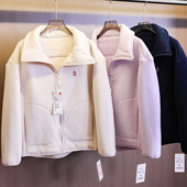 柔软摇粒绒加厚保暖翻领保暖开衫 宽松遮肉休闲长袖 女加绒外套N962