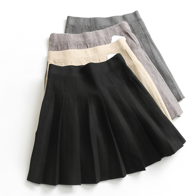 纯色高腰显瘦百搭风半身裙