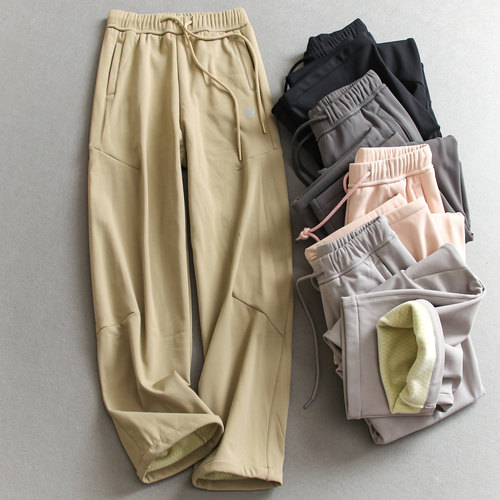 户外防风纯色加绒加厚保暖休闲裤