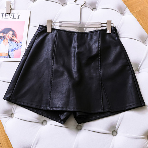 纯色高腰显瘦外穿百搭阔腿裤短裤