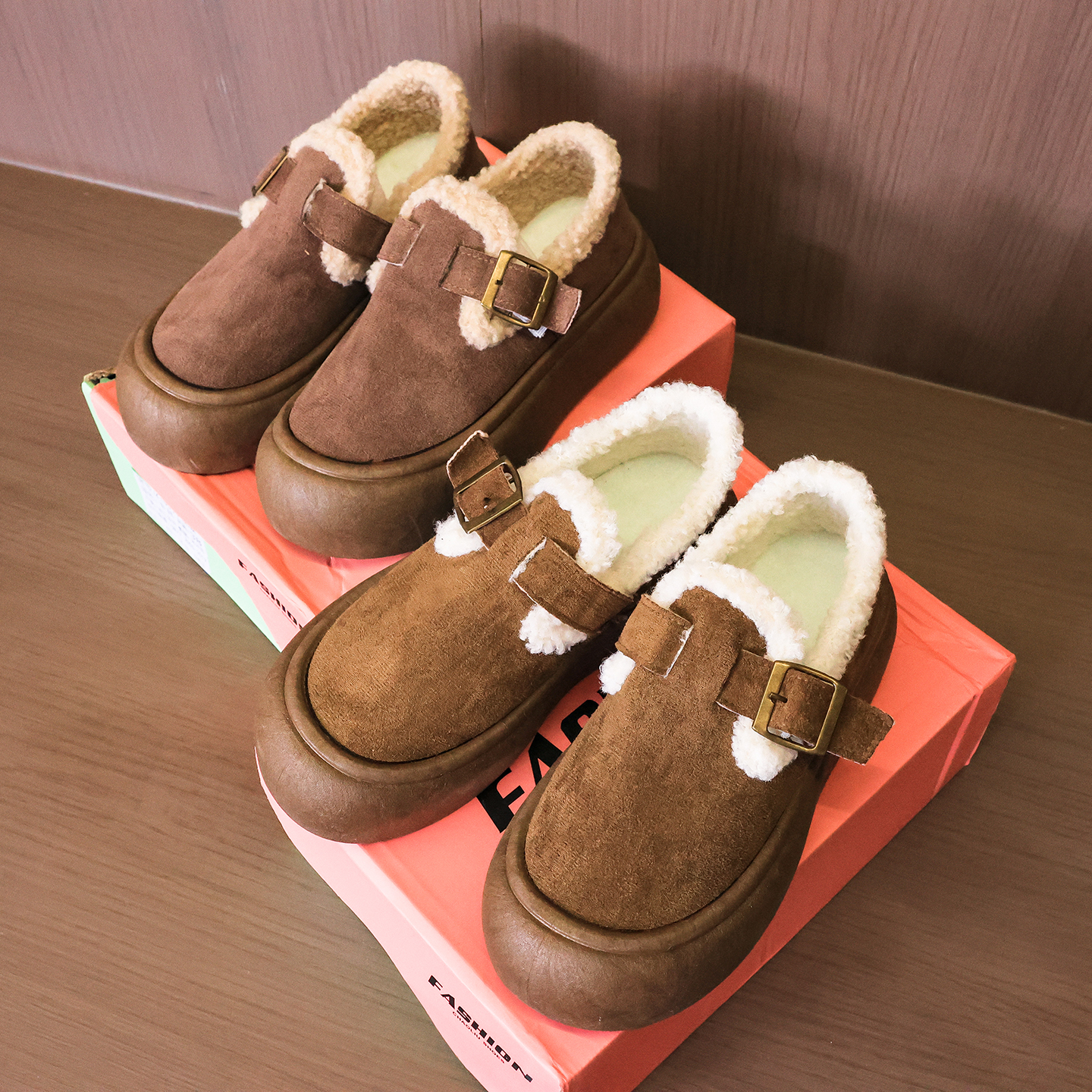 厚底加绒豆豆勃肯鞋女时尚雪地靴