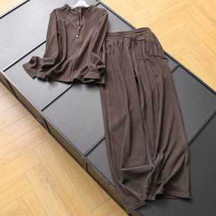 女套装 卫衣外套一整套穿搭阔腿裤 B674 立领运动休闲长袖 纯色修身