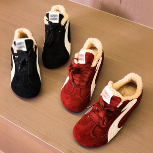 女新款 轻便阿甘女鞋 冬季 百搭休闲板鞋 Q615 加绒爆款 加绒保暖德训鞋