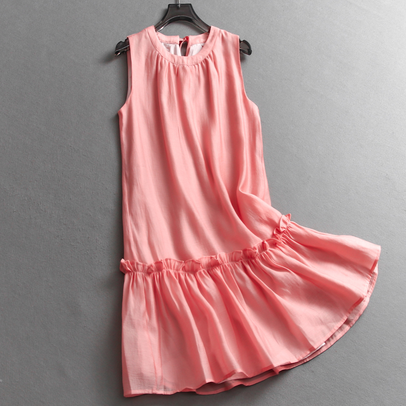 无袖背心裙气质优雅中长女连衣裙
