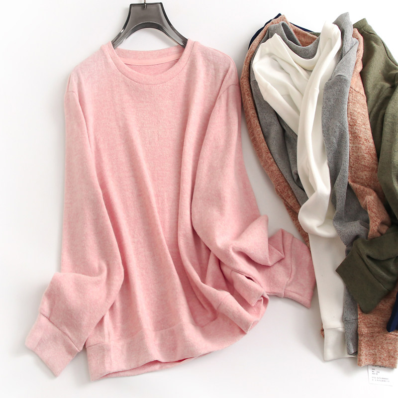 针织简约纯色通勤百搭长袖女卫衣