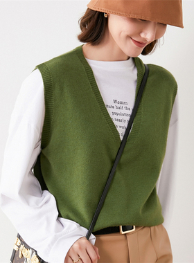 Z008针织衫v领吊带马甲背心春装新款2022女打底衫无袖上衣外穿潮