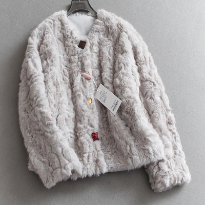 加厚保暖皮毛一体长袖小个子外套