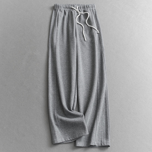 2026春季 休闲裤 新款 女卫裤 W165 弯刀裤 纯色松紧腰显腿长宽松阔腿裤