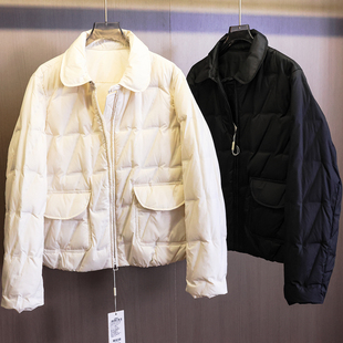 加厚外套女羽绒服B960 纯色优雅宽松显瘦长袖 保暖锁温 轻盈蓬松