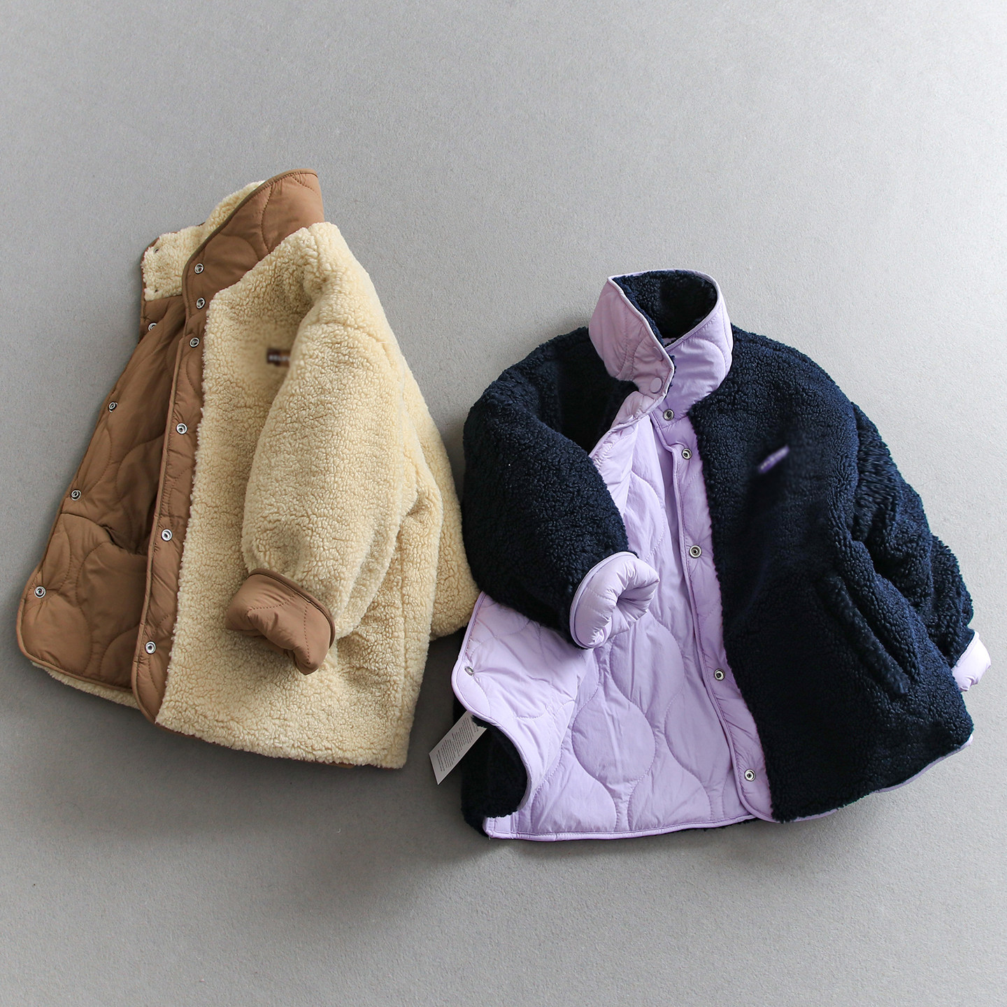 童装！一件两穿！柔软保暖双面穿加绒加厚男女童外套长袖棉衣Q636