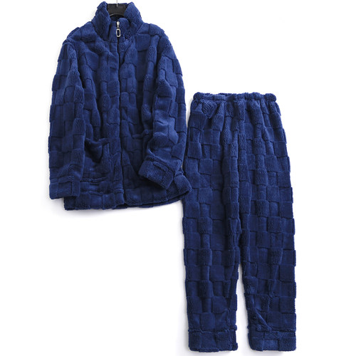 珊瑚绒男睡衣冬季加厚加绒家居服