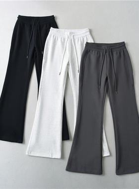 运动喇叭裤女春季2025新款高腰显瘦微喇裤小个子美式休闲卫裤K414