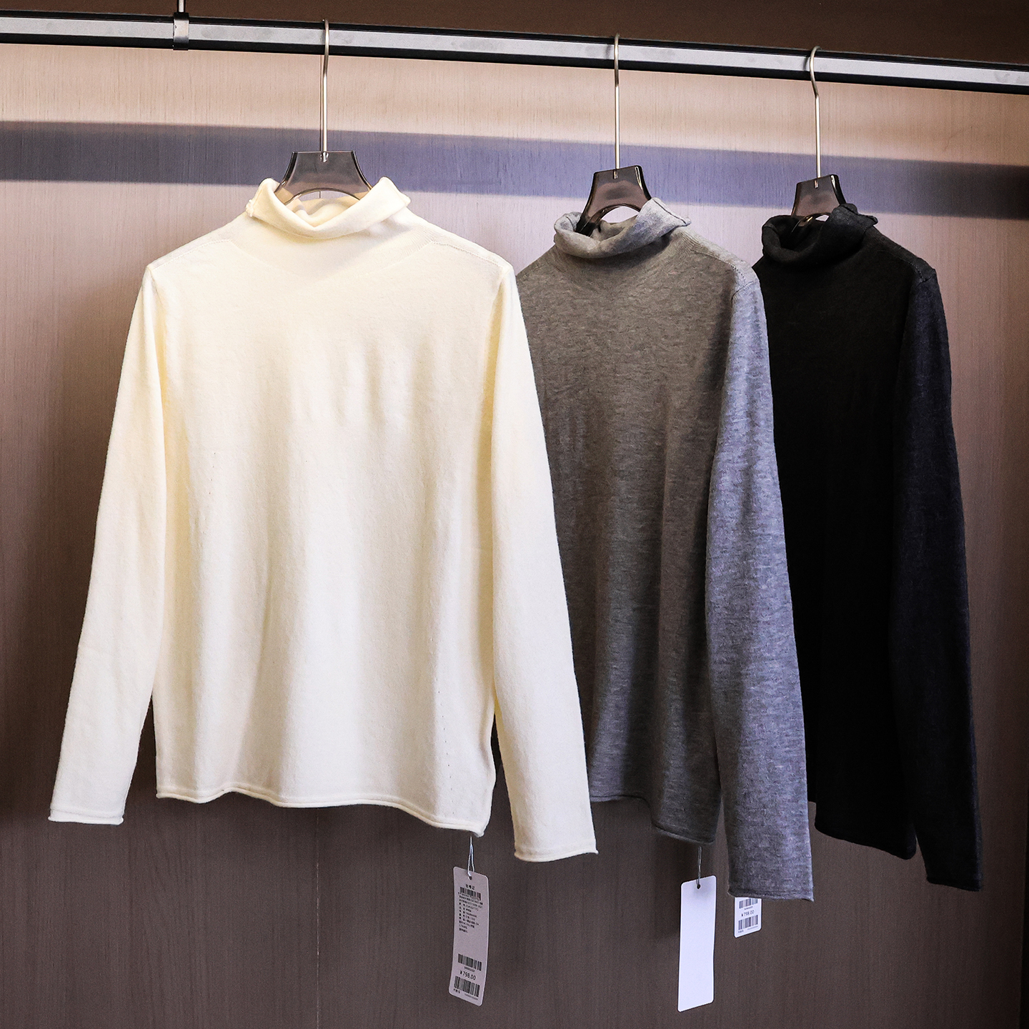 纯色基础款高领弹力套头女针织衫