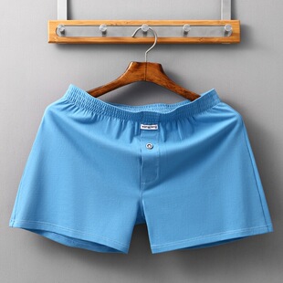 侧开叉弹力睡裤 男士 竖纹纽扣开口休闲家居裤 棉运动透气阿罗裤 内裤