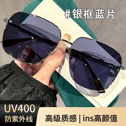 防晒高级感大框偏光墨镜防紫外线2025新款男大脸近视开车太阳眼镜
