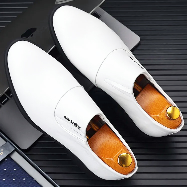 DUNPAI.BLX爆立熊男鞋商务透气正装休闲脚蹬小白鞋鞋子增高皮鞋