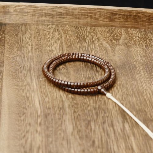 头货手工原色印尼椰蒂108佛珠单圈锁骨链长串脖挂男女款文玩项链