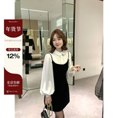 衬衫 板栗西西秋冬法式 设计感娃娃领上衣气质百搭仿真丝长袖