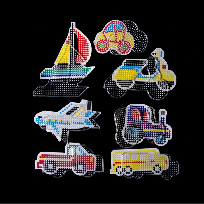 5mm拼拼豆豆模板套装透明拼豆板1比1图纸拼图拼板diy手工儿童玩具