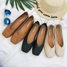 2018夏秋季新款韩版方头平底百搭单鞋女原宿学生豆豆鞋浅口懒人鞋