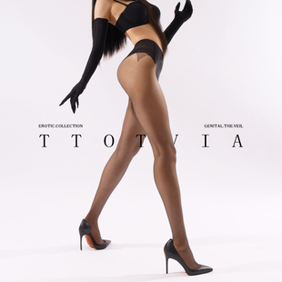 ttotvia-P969致薄极透一体无缝丝袜性感透明深裆高密超丝滑连裤袜