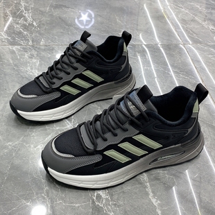 防滑耐磨休闲鞋 潮牌男鞋 加绒保暖运动鞋 皮面老爹鞋 子2025秋冬新款