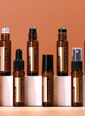 10ML滚珠瓶精油分装瓶多特瑞精油喷雾滴管避光走珠瓶DIY刻度空瓶