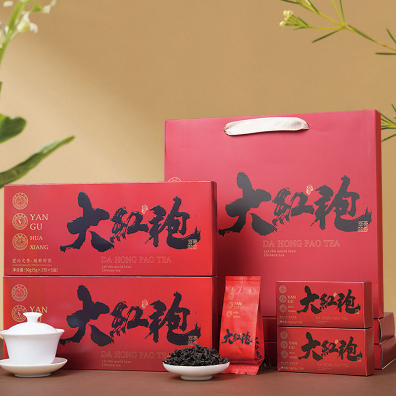 大红袍福建乌龙茶烟条礼盒装图片