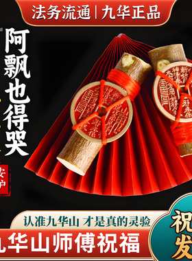 加厚黄铜山鬼花钱桃木东南枝